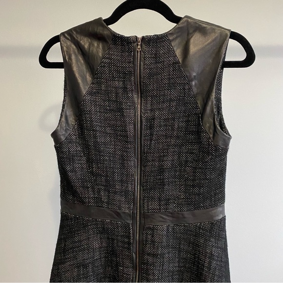 Judith and Charles Knit Leather Trim Black Dress - Picture 6 of 11